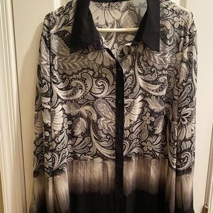 Chaus XL black and cream blouse